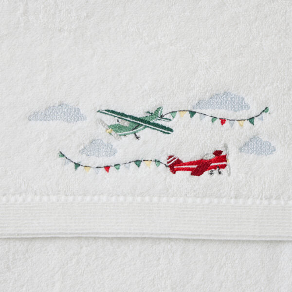 Jiggle & Giggle Flying High Bath Towel & Face Washer In Organza Bag