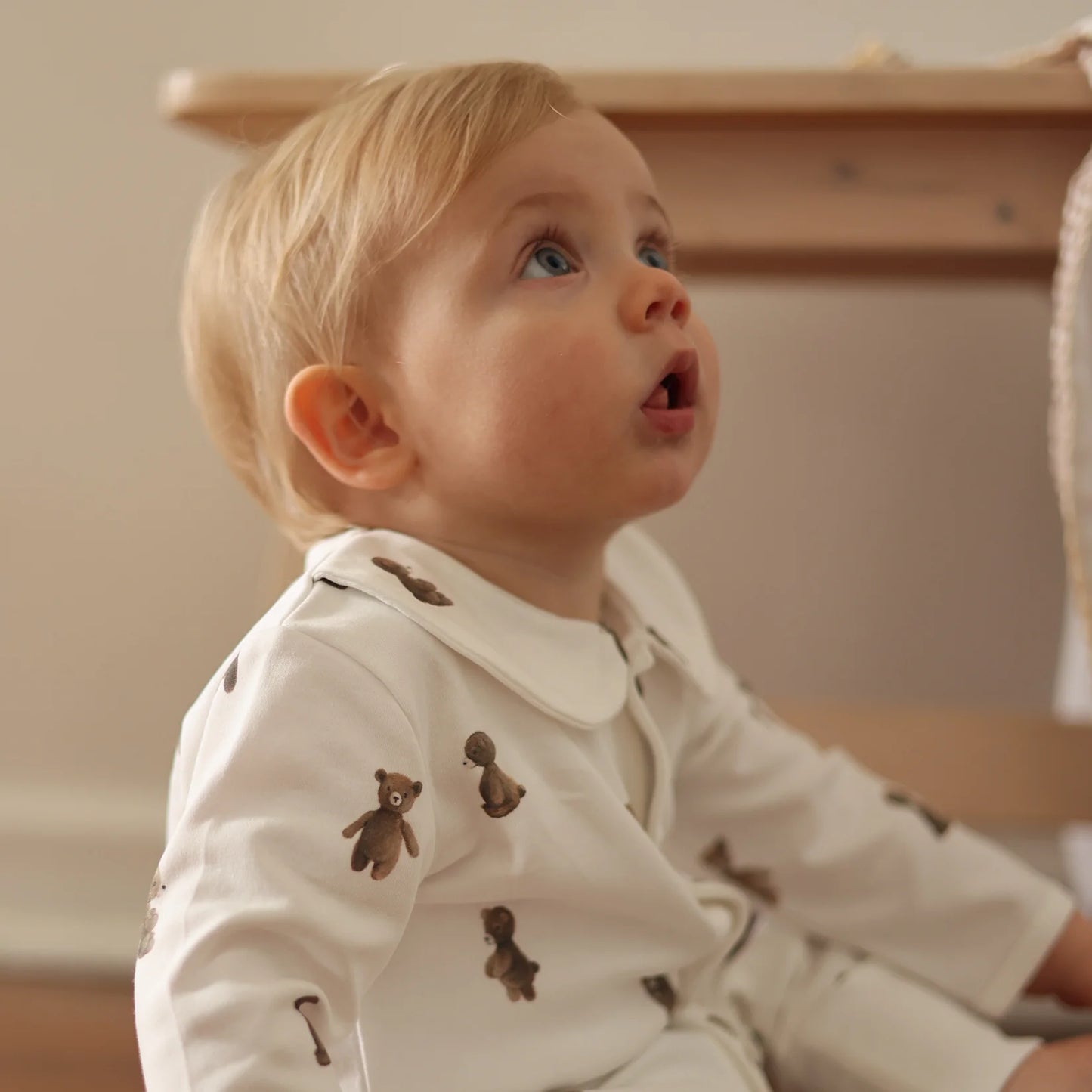 Fledge And Thread Cotton Babygrow - Teddy Bear