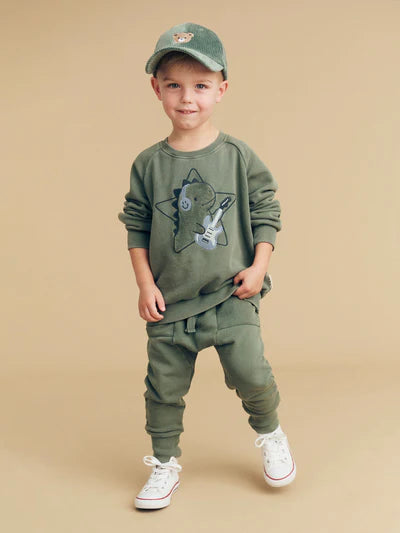 Huxbaby Vintage Green Drop Crotch Pant
