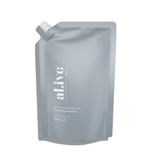 Al.ive Body 1 Ltr Hydrating Shampoo Refill - White Tea & Argan Oil