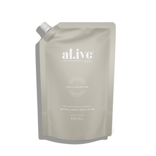 Al.ive Body 1 LTR LOTION REFILL - SEA COTTON & COCONUT