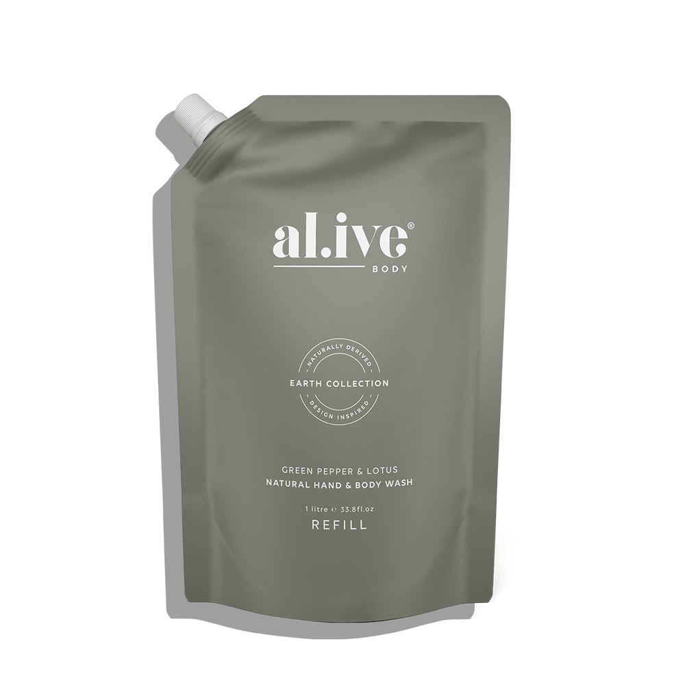 Al.ive Body 1 LTR WASH REFILL - GREEN PEPPER & LOTUS