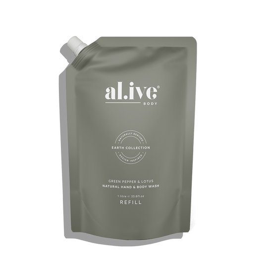 Al.ive Body 1 LTR WASH REFILL - GREEN PEPPER & LOTUS