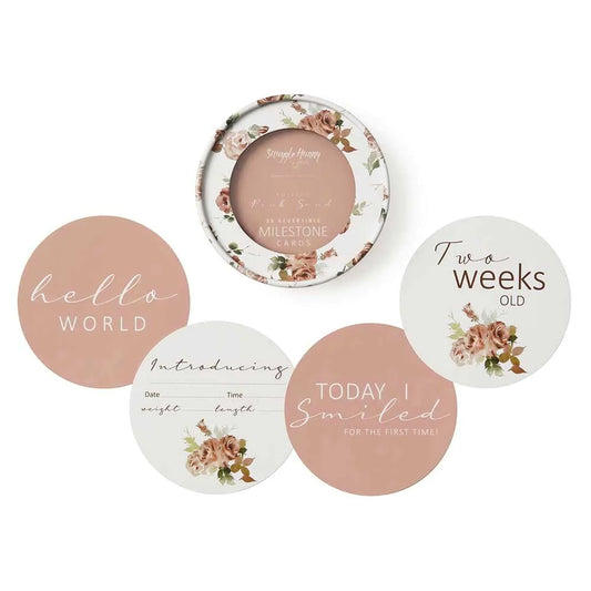 Snuggle Hunny Milestone Cards - Rosebud & Pink Sand