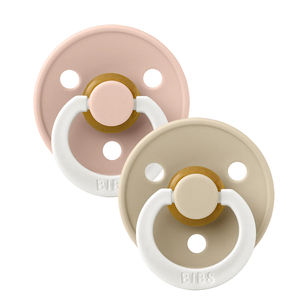 BIBS Colour Soother Double Pack - GLOW - Assorted (Round/Natural Rubber)