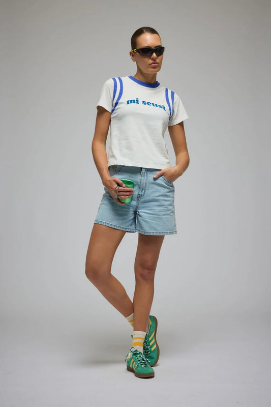 Araminta James Mi Scusi Baby Tee Warm White