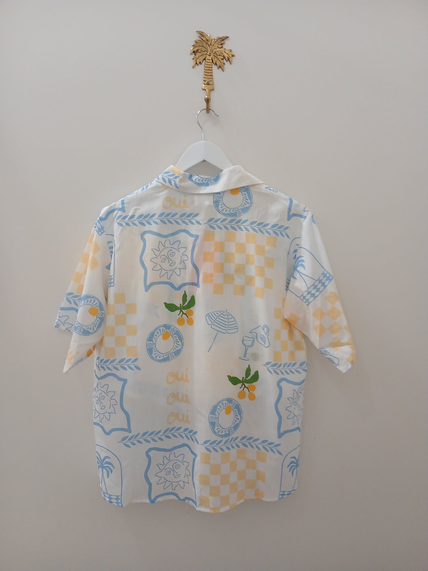 By Frankie - Button Up Shirt & Shorts Set - Celine Blue/White
