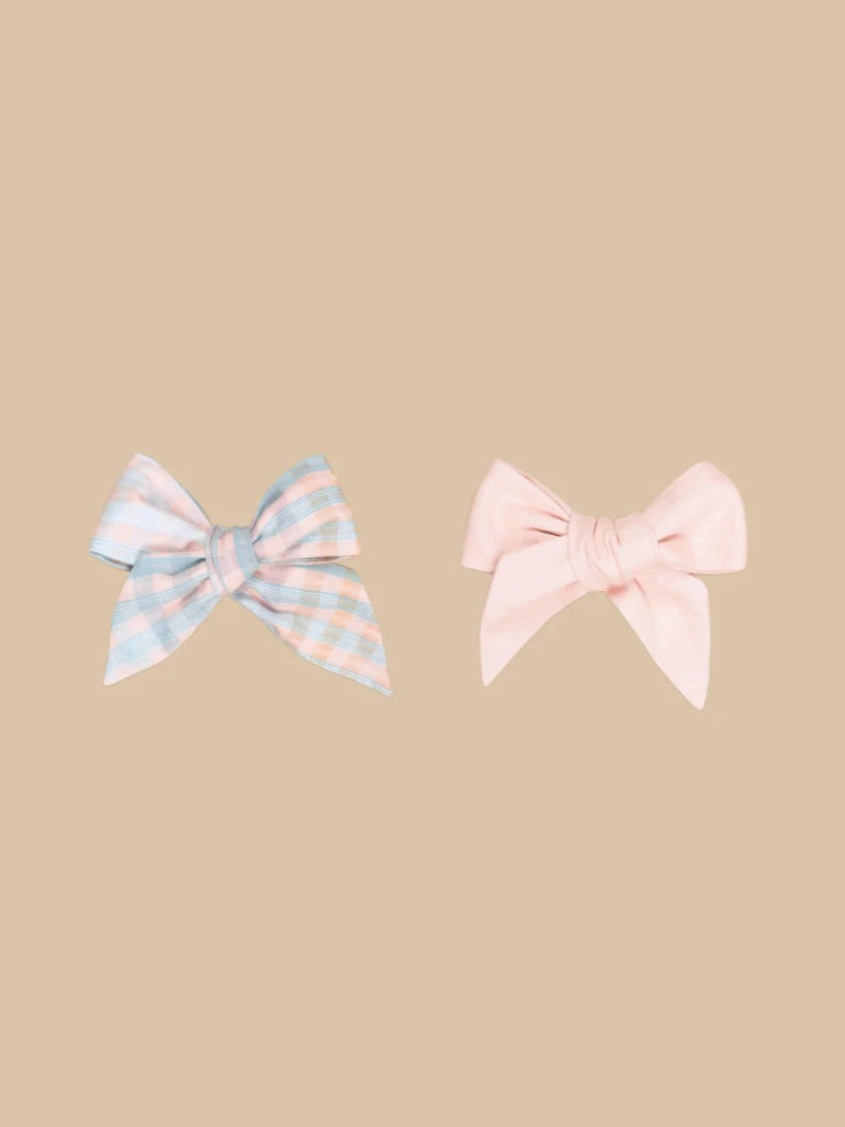 Huxbaby Rainbow Check 2pk Hair Bow
