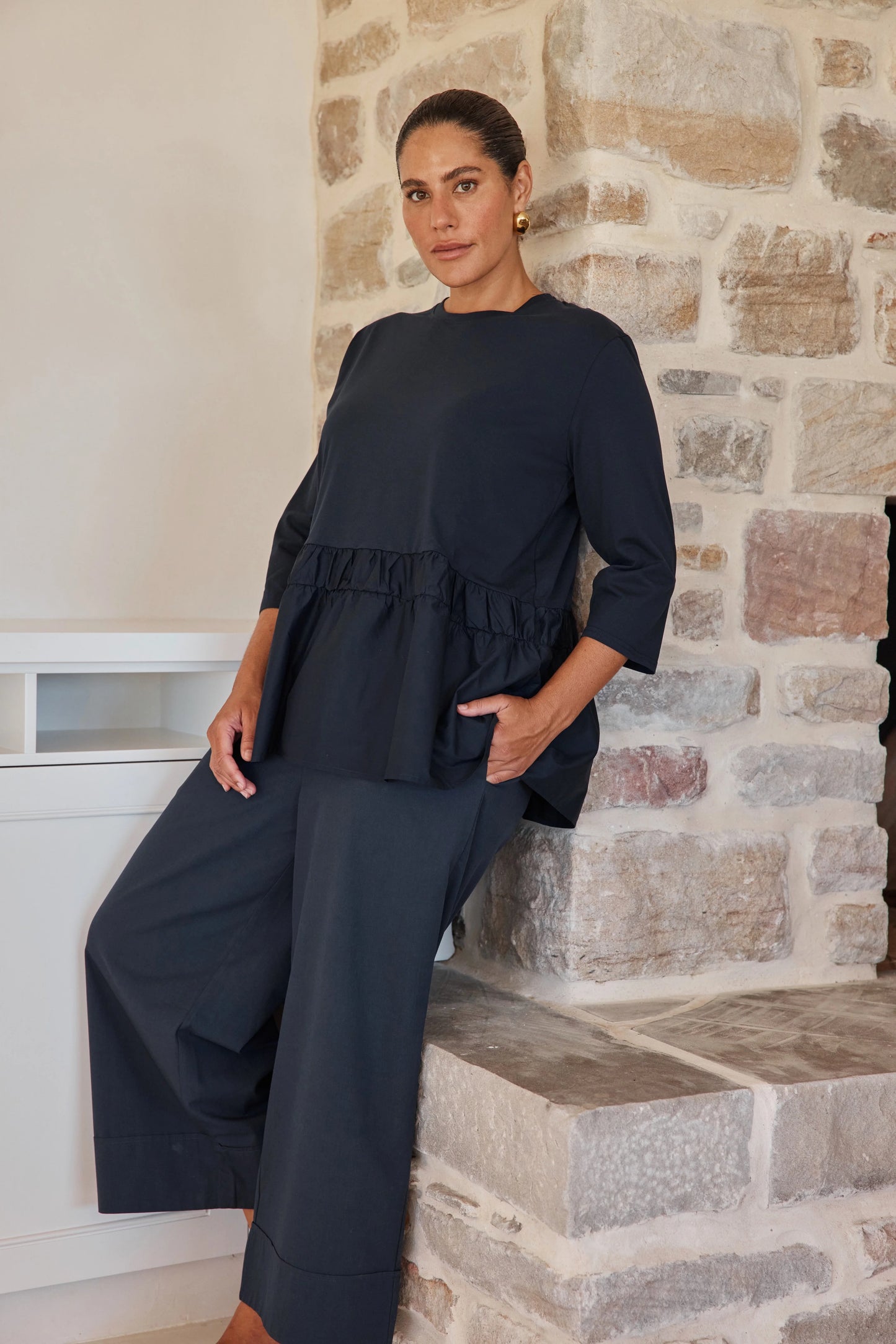 Tirelli Drop Waste Combi Top - Black