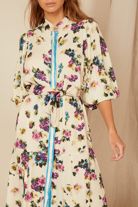 Bohemian Traders Ditsy Drop Waist Midi Dress || Ditsy Gardens