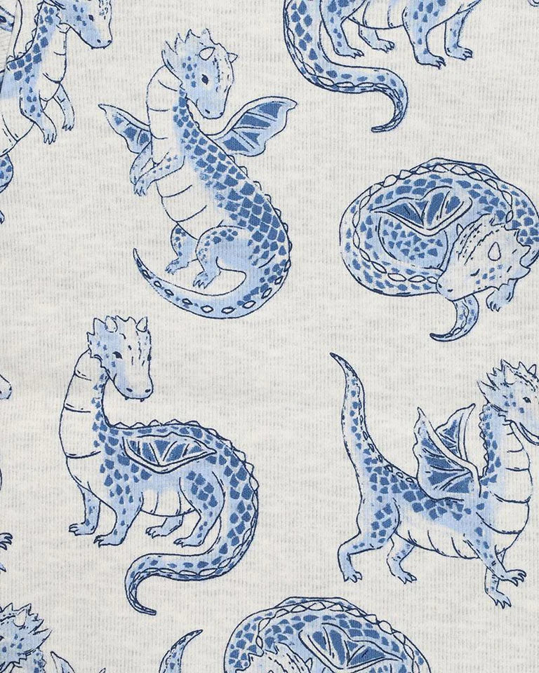 Bebe Dragon Print Long Sleeve Zip Onesie