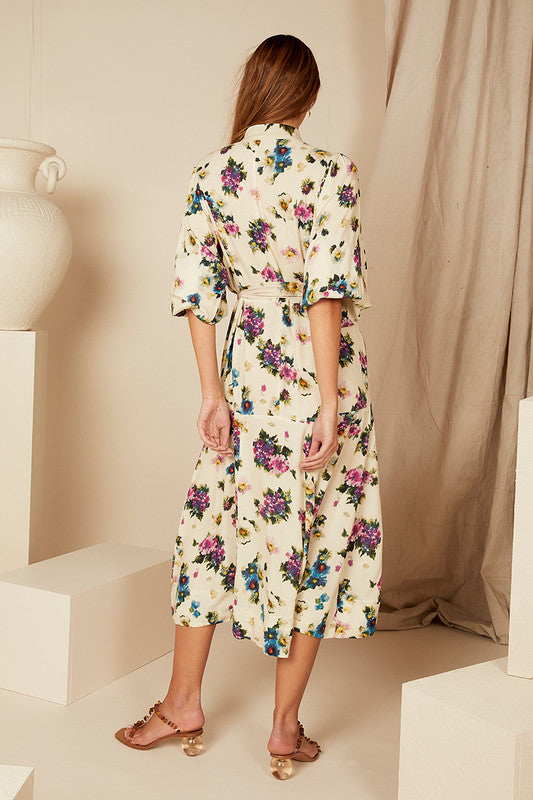 Bohemian Traders Ditsy Drop Waist Midi Dress || Ditsy Gardens