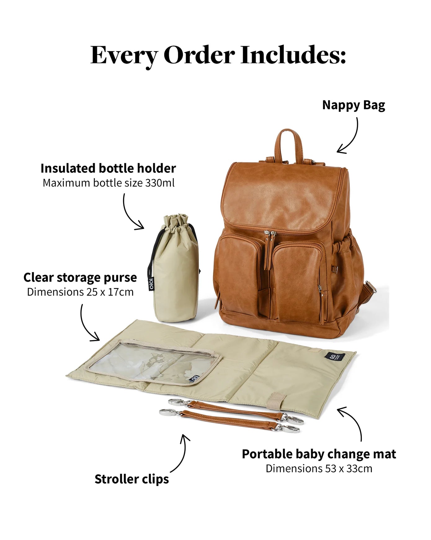 Oi Oi-Signature Nappy Backpack - Vegan Leather