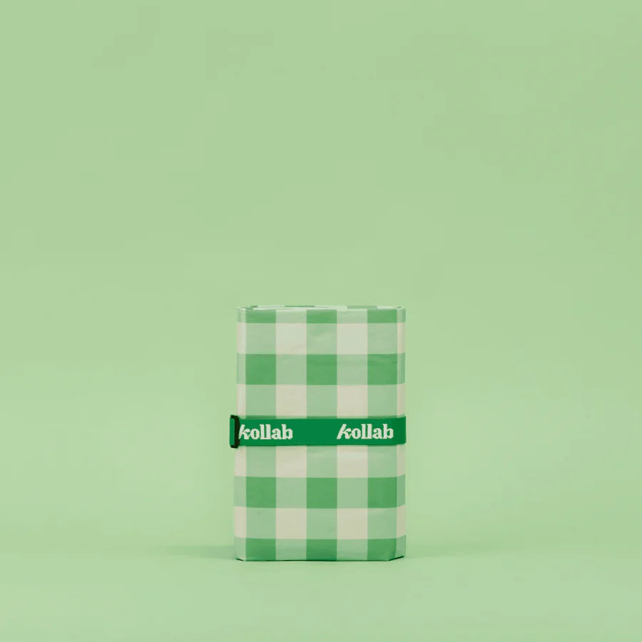 Kollab- Medium Picnic Mat- Kelly Green Check