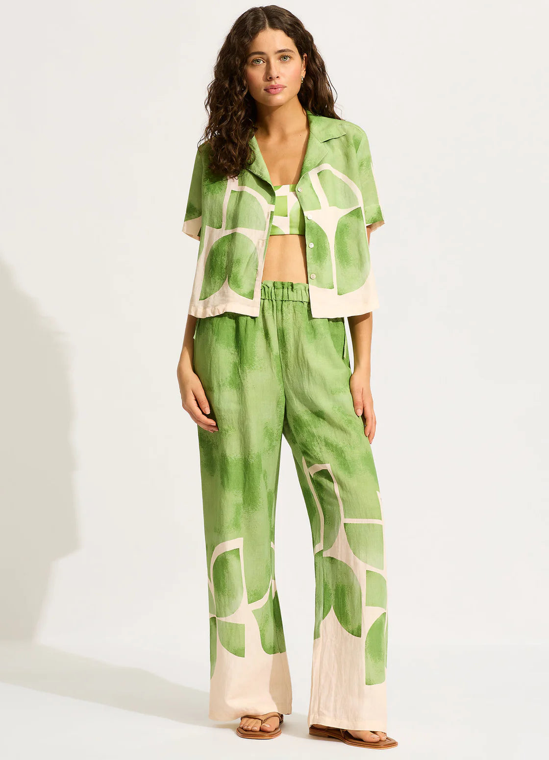 Seafolly Sunray Drawstring Pant - Sage