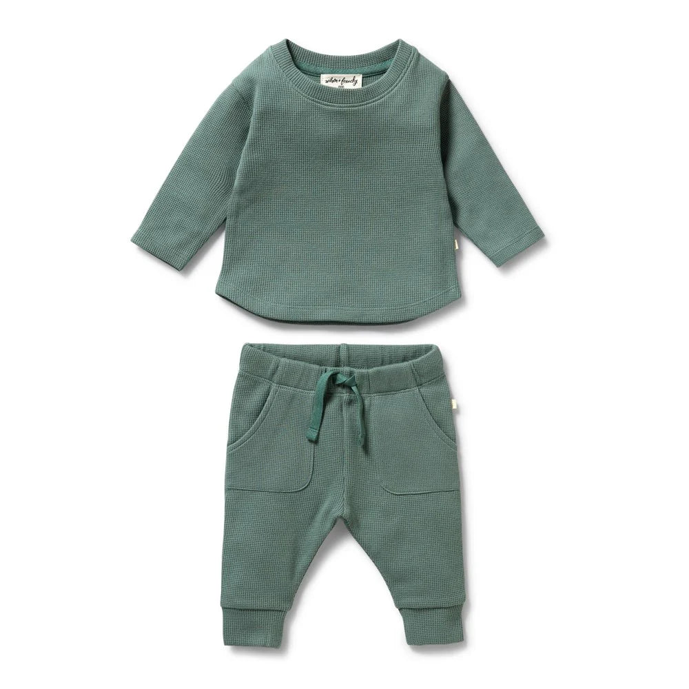 Wilson & Frenchy Pine Green Organic Waffle Set