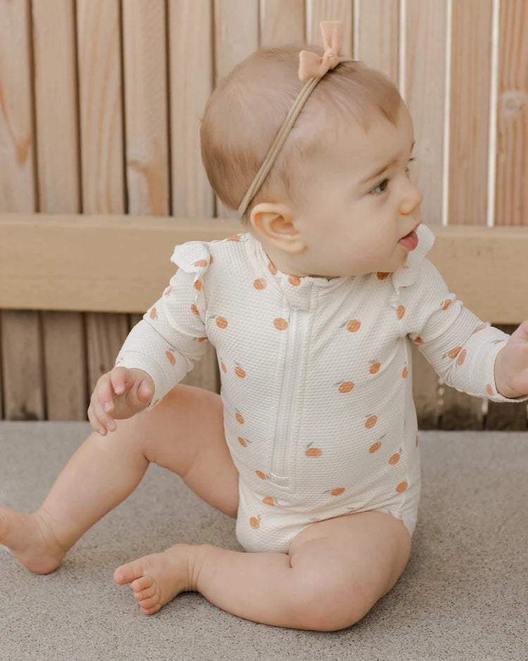 Quincy Mae Byron Rashguard One-Piece || Oranges