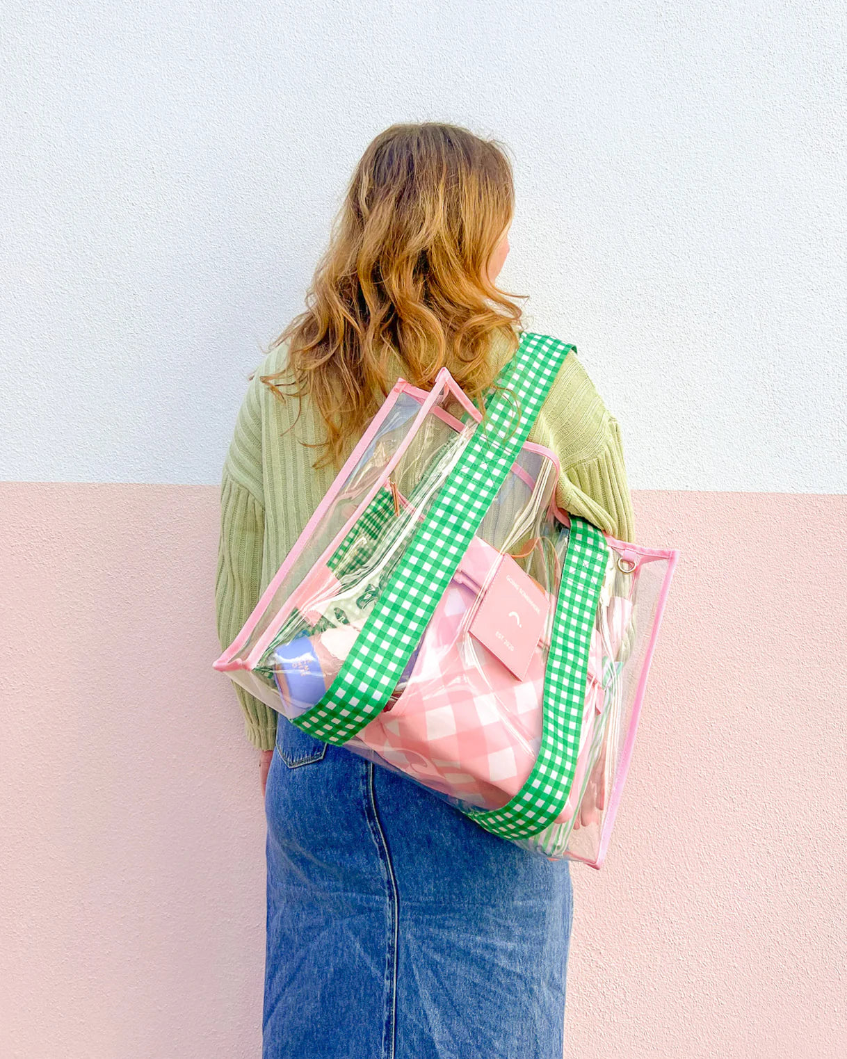 The Somewhere Co. Pink & Green Cheeky Tote Bag