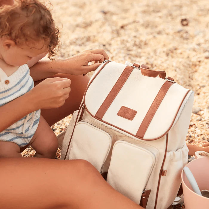 Oi Oi-Signature Nappy Backpack - Natural Canvas