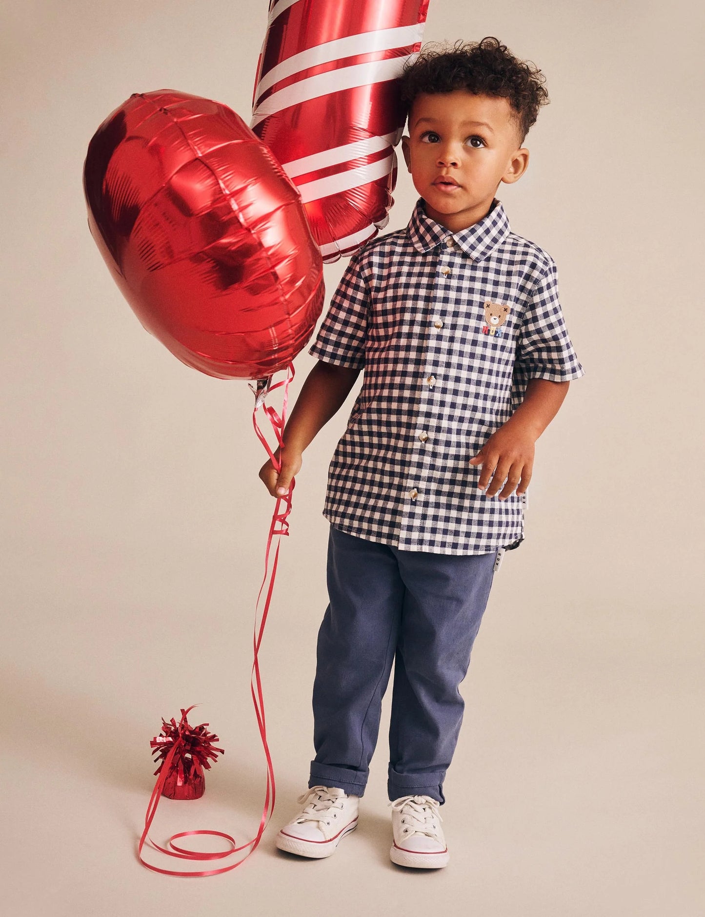 Huxbaby Huxbear Button Up Blue Check