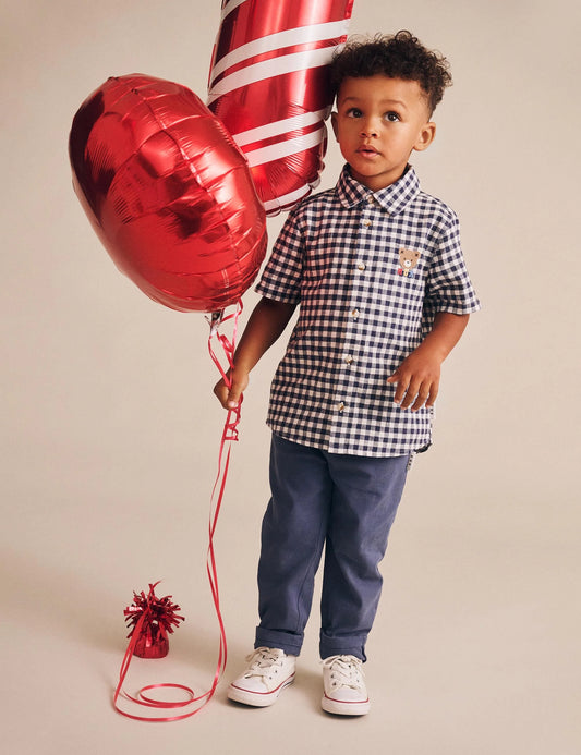 Huxbaby Huxbear Button Up Blue Check