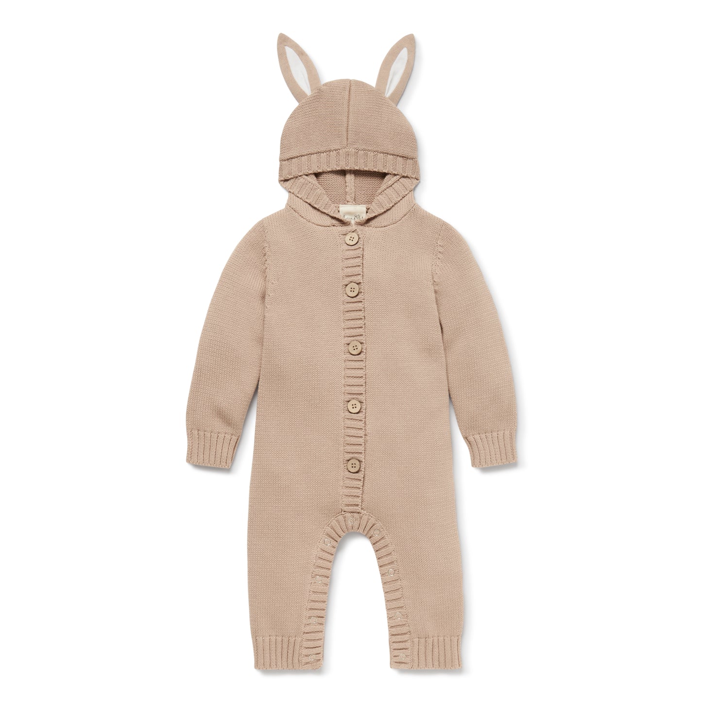 Aster & Oak - Taupe Bunny Knit Romper