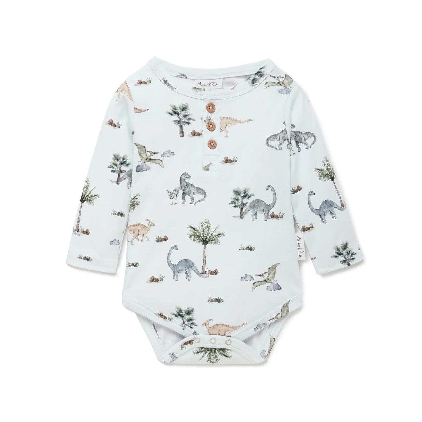 Aster & Oak - Dinosaur Henley Onesie