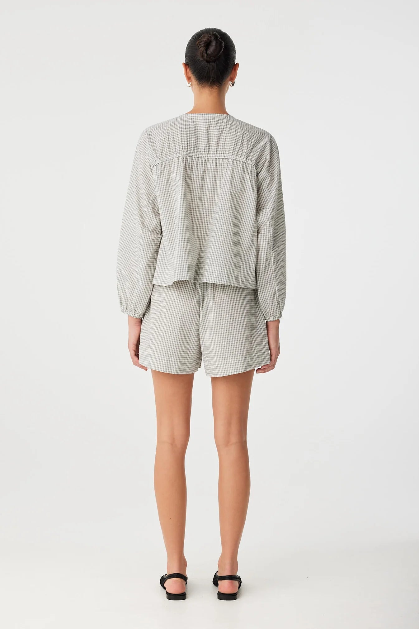 ARCAA Chloe Tie Ft Blouse - Black Check