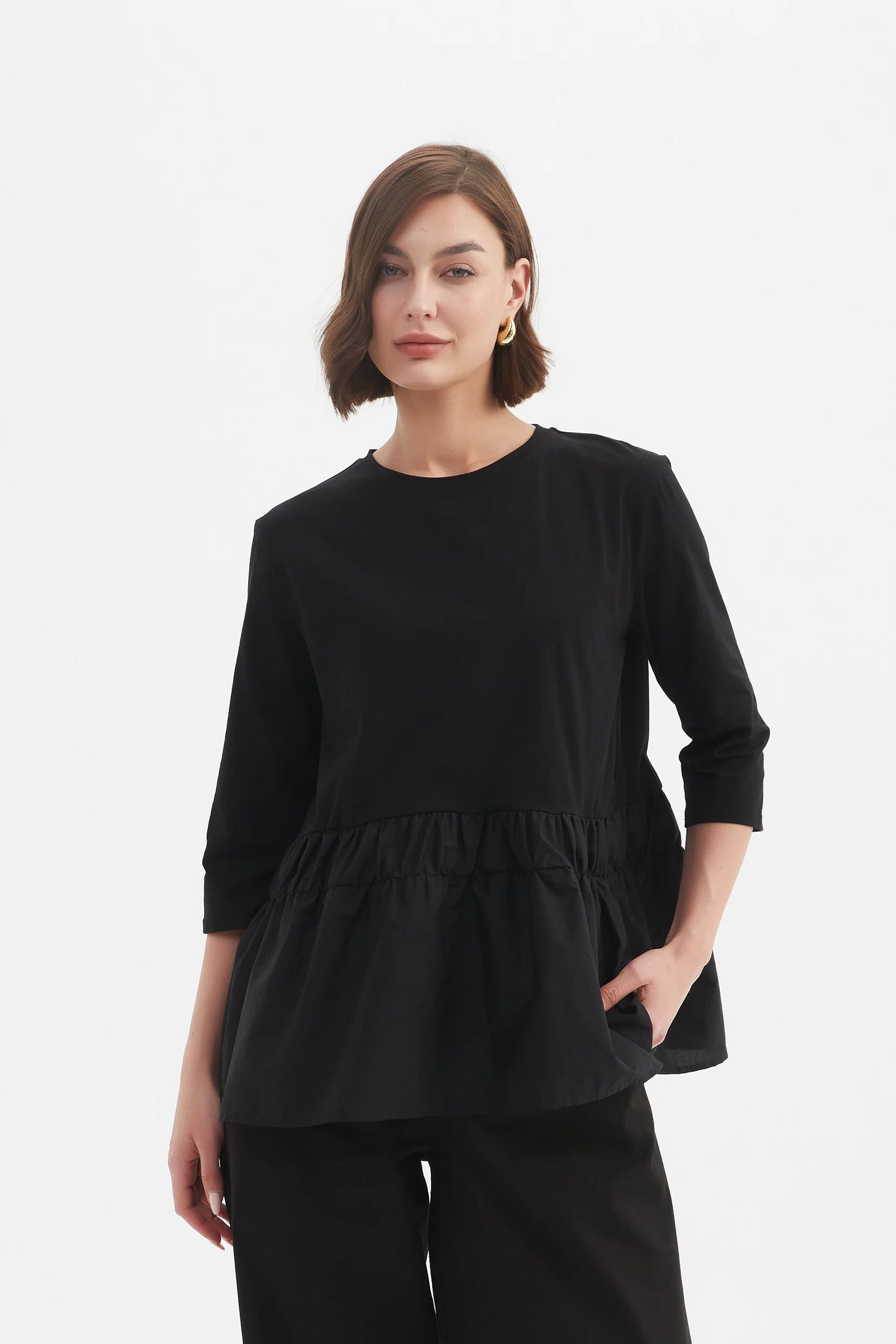Tirelli Drop Waste Combi Top - Black