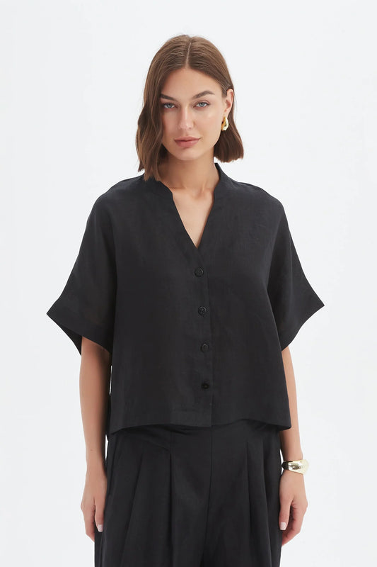 Tirelli - Boxy Button Linen Shirt