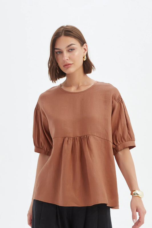 Tirelli - Bishop Sleeve Shirring Top