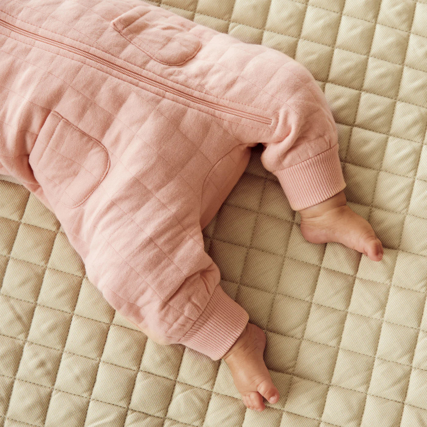 Wilson & Frenchy Pretty Pink Organic Quilted Growsuit