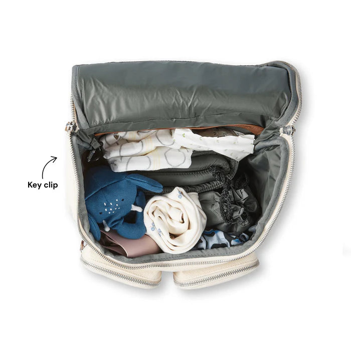 Oi Oi-Signature Nappy Backpack - Natural Canvas