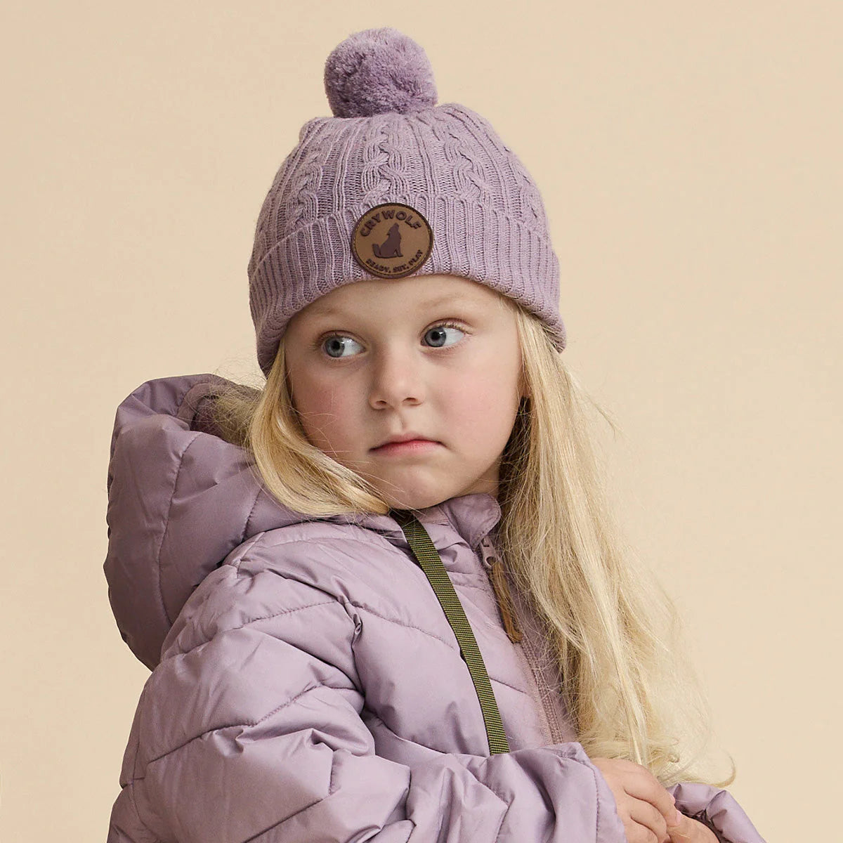 CRYWOLF Pom Pom Beanie Lilac