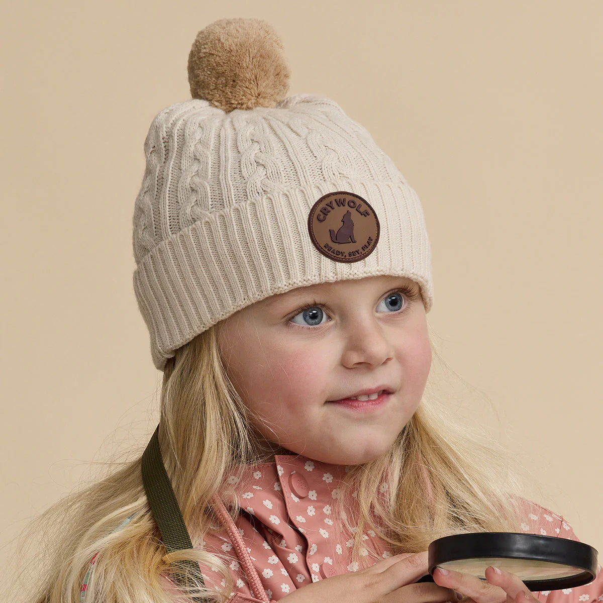 CRYWOLF Pom Pom Beanie Oatmeal