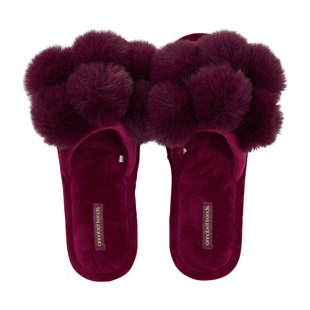 Annabel Trends Pom Pom Slippers - Cosy Luxe