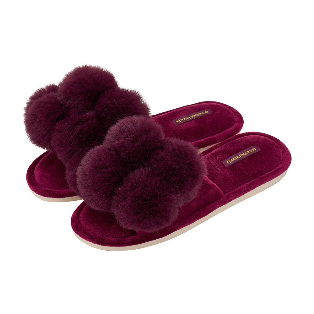Annabel Trends Pom Pom Slippers - Cosy Luxe