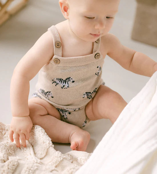 Aster & Oak - Zebra Knit Romper