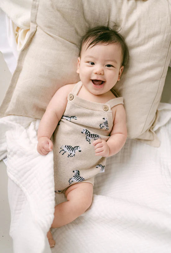 Aster & Oak - Zebra Knit Romper