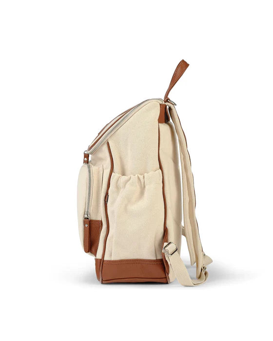 Oi Oi-Signature Nappy Backpack - Natural Canvas