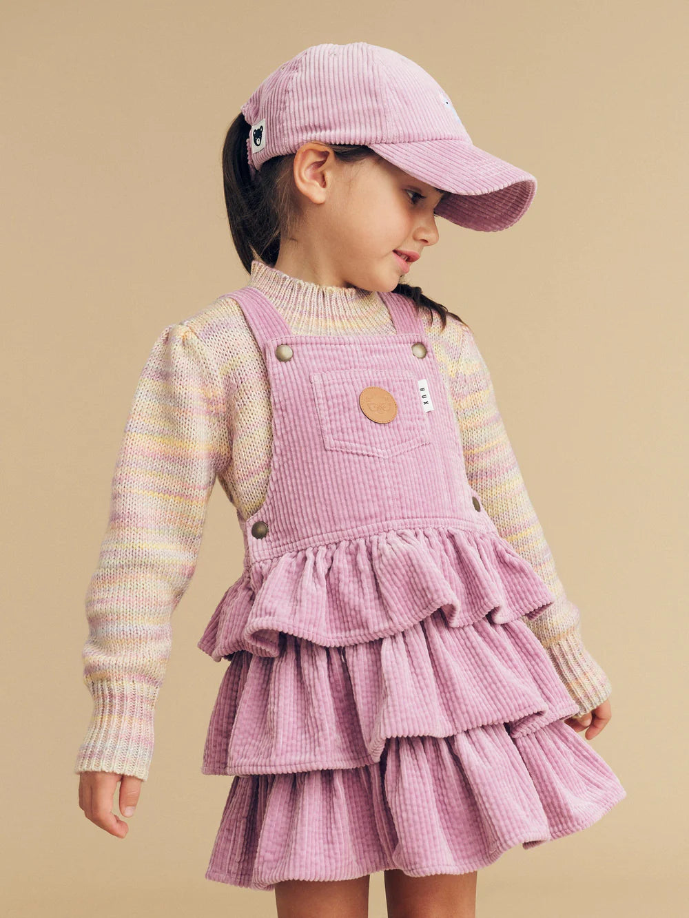 Huxbaby Orchid Cord Frill Overall Dress