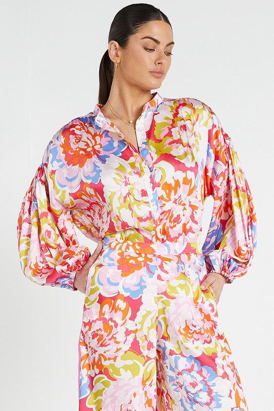 Bohemian Traders Billow Sleeve Blouse || Sakura Blossom