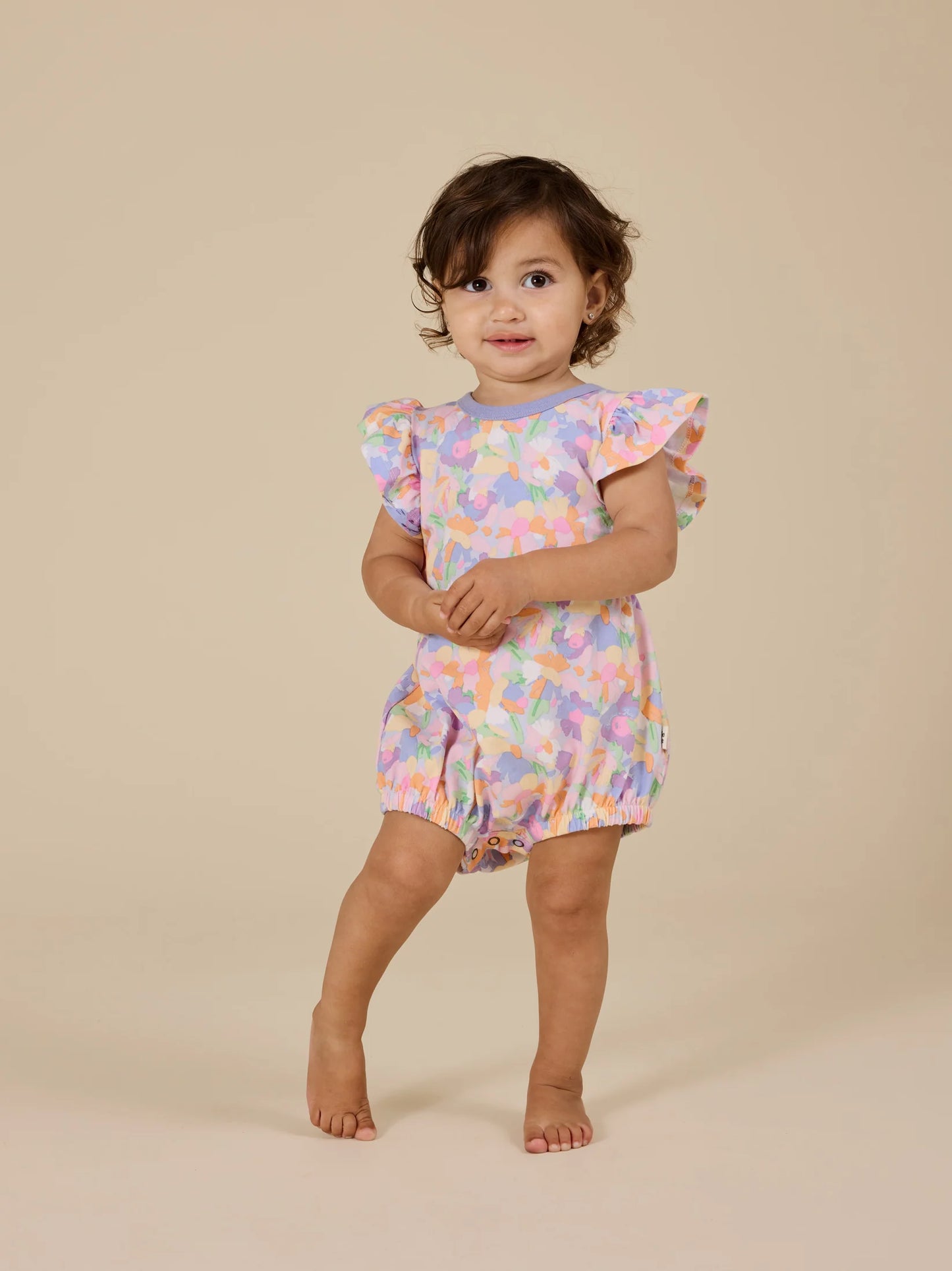 Goldie + Ace Pastel Bouquet Frill Bubble Romper