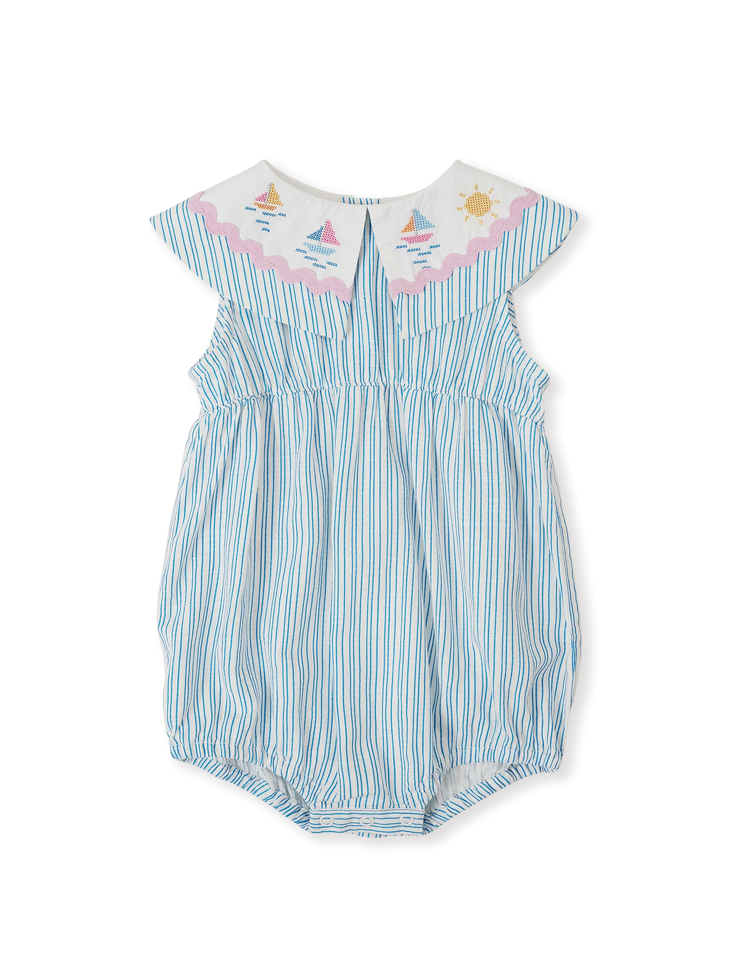 Goldie + Ace Sailor Stripe Ava Collared Romper
