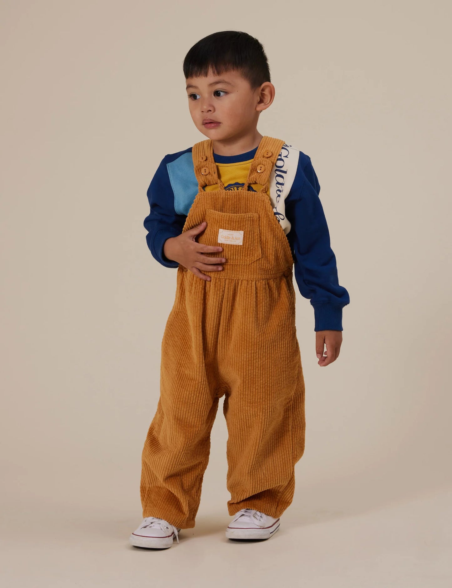 Goldie + Ace Sammy Corduroy Overalls Golden