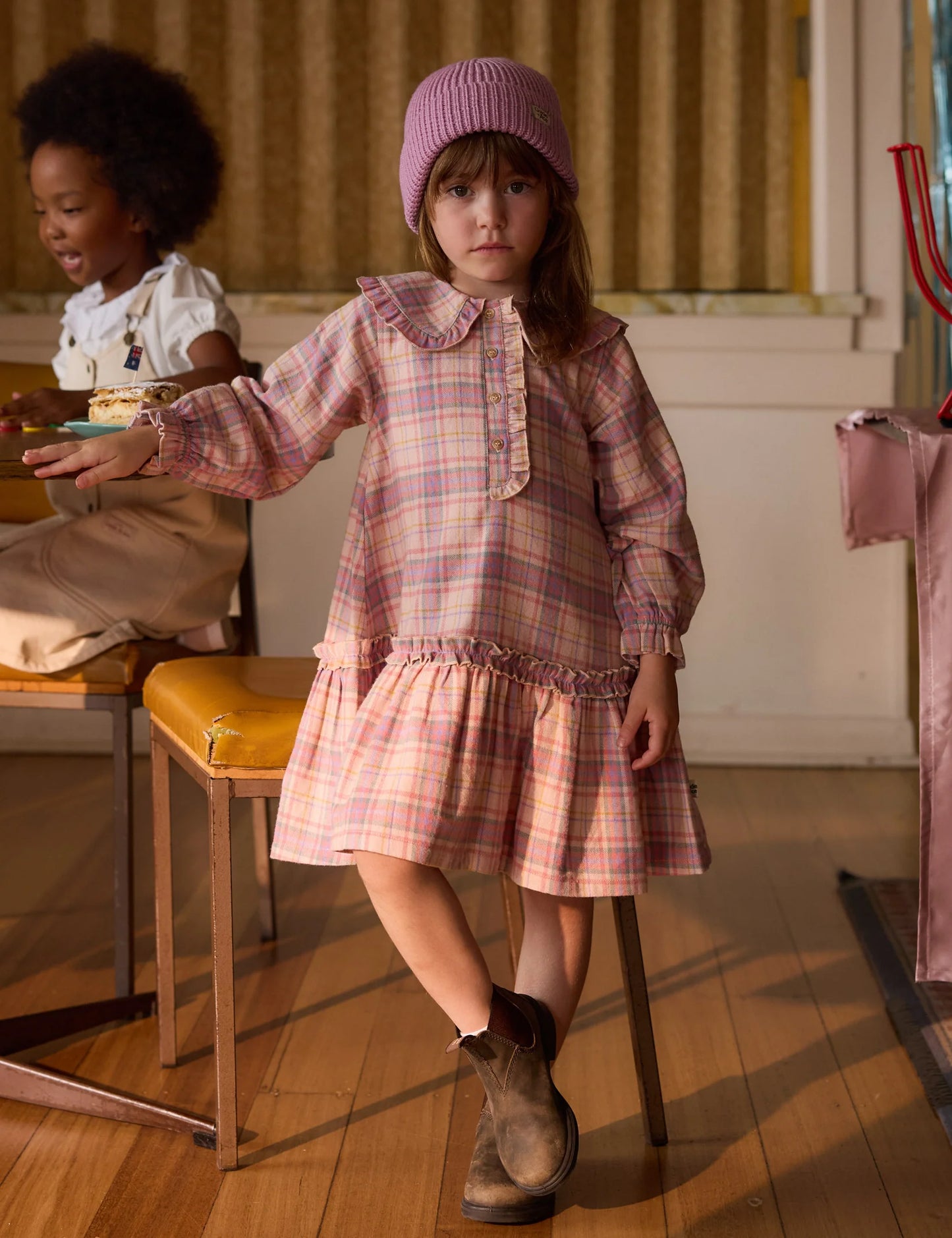 Goldie + Ace Diana Collared Check Dress