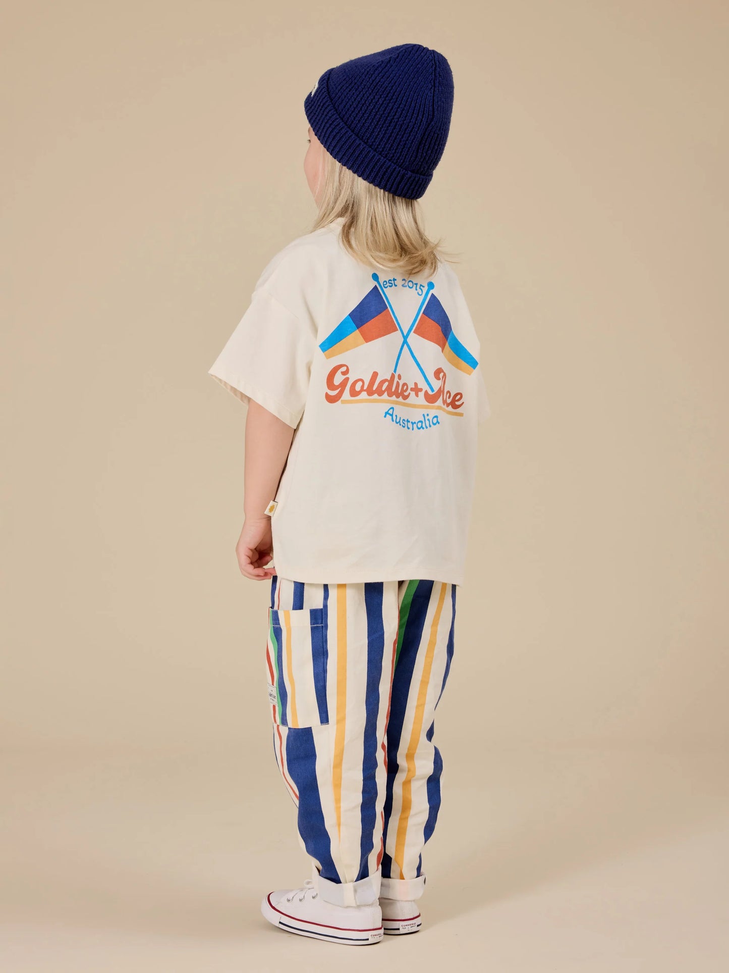 Goldie + Ace 90's Bold Stripe Kit Denim Pocket Pant
