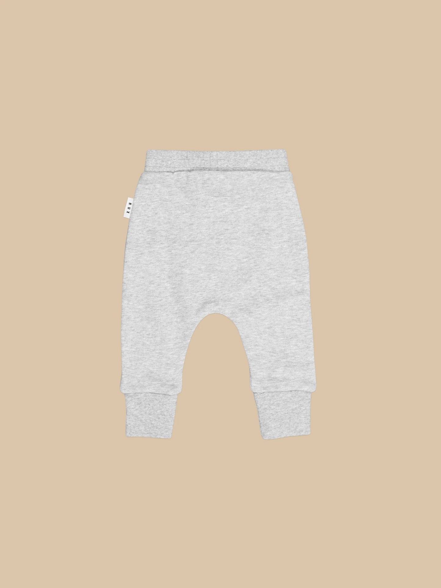 Huxbaby Furry Dino Dog Drop Crotch Pant Grey Marle