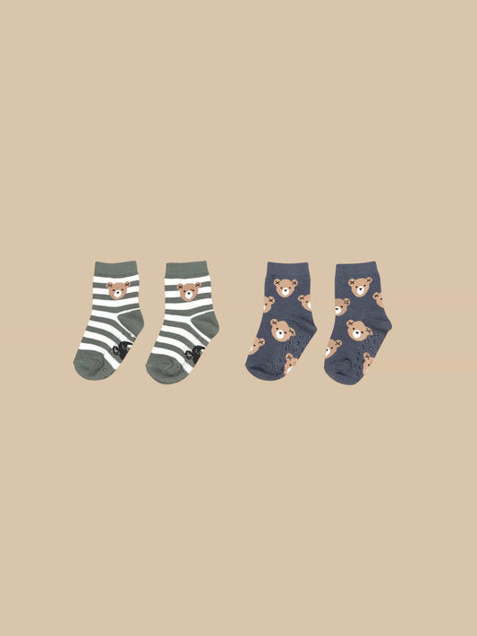 Huxbaby 2pk Sock Light Spruce & Night