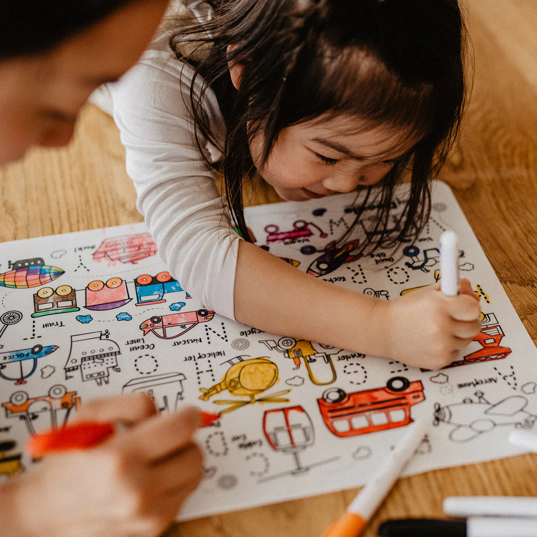 Hey Doodle Toot Toot Honk Classic Colouring & Doodle Mat